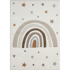 Teppich/ Kinderteppich, Regenbogen/ Taupe