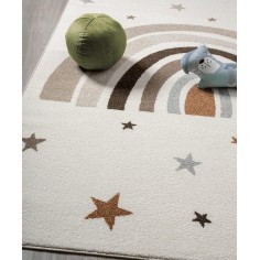 Teppich/ Kinderteppich, Regenbogen/ Taupe