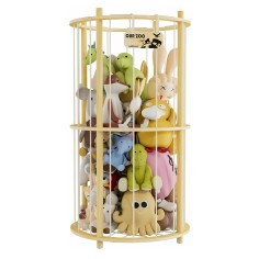 Plüschtier-Aufbewahrungsregal/ Spielzeug-Regal au Holz, Rund
