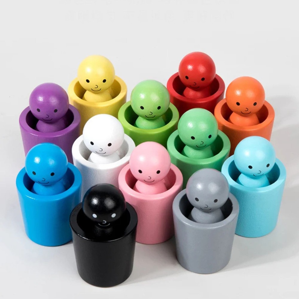 Kinder Holz Sortierspielzeug Montessori, Becher