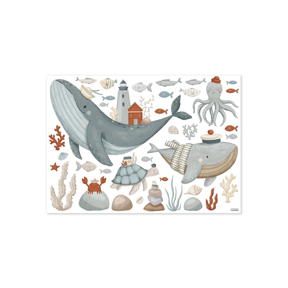 Wandsticker Ozean Tiere
