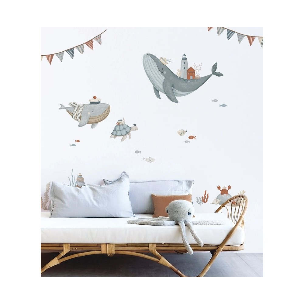 Wandsticker Ozean Tiere