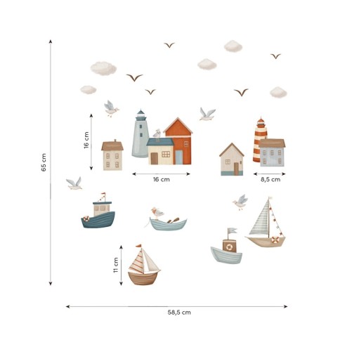 Wandsticker Stadt am Meer