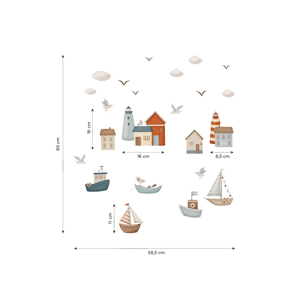 Wandsticker Stadt am Meer