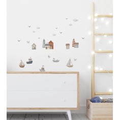 Wandsticker Stadt am Meer