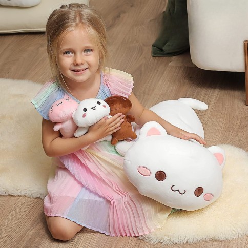 Plüsch Mama Katze + 4 Kätzchen, Kawaii - 40 cm