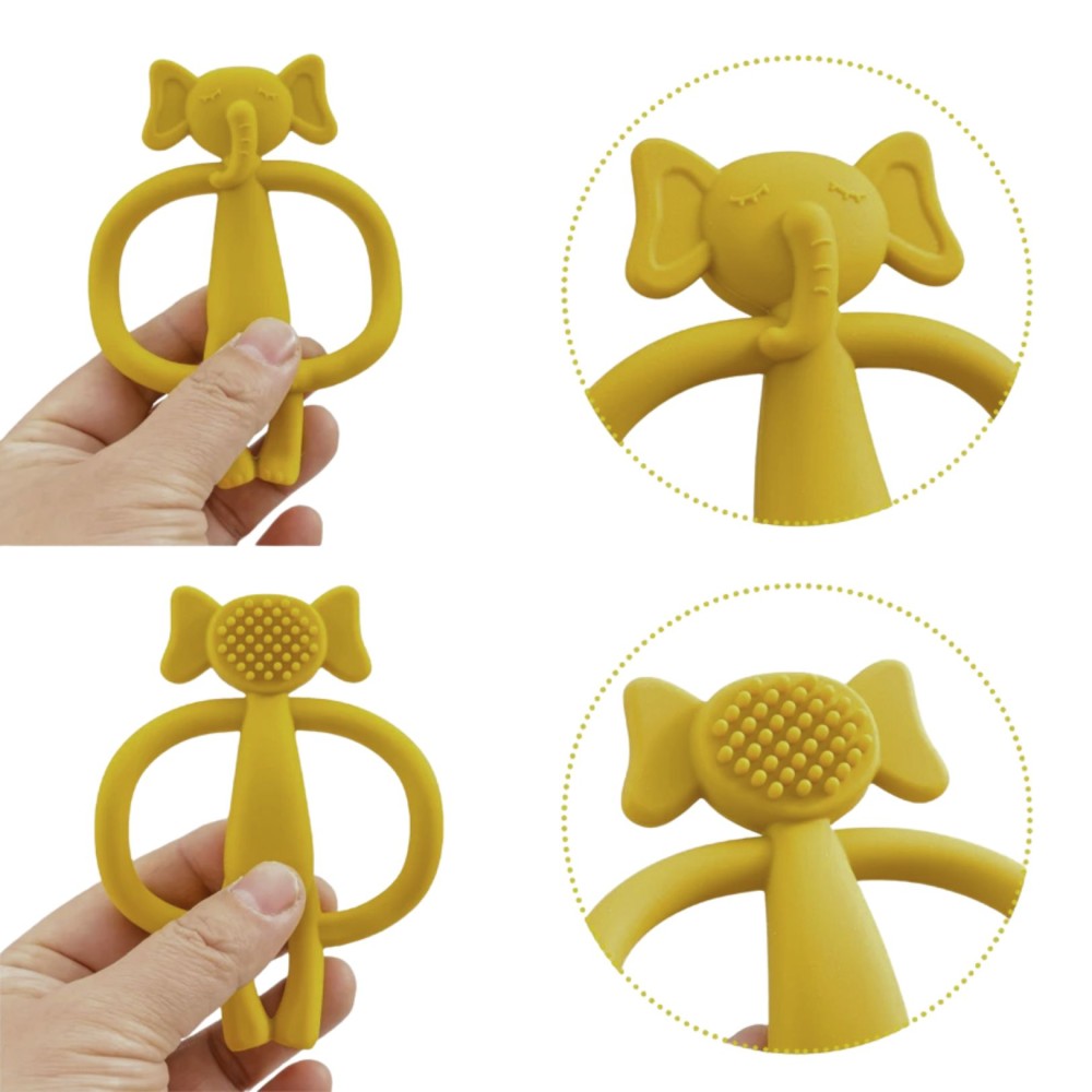 Silikon Beissring, Elefant - dusty green