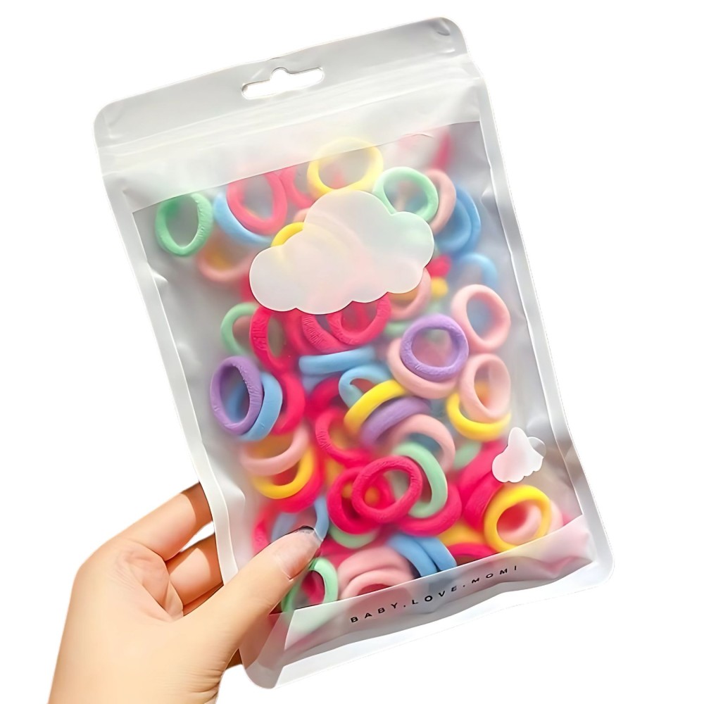 Multicolor Haargummi (100 Stk.) - Macrons