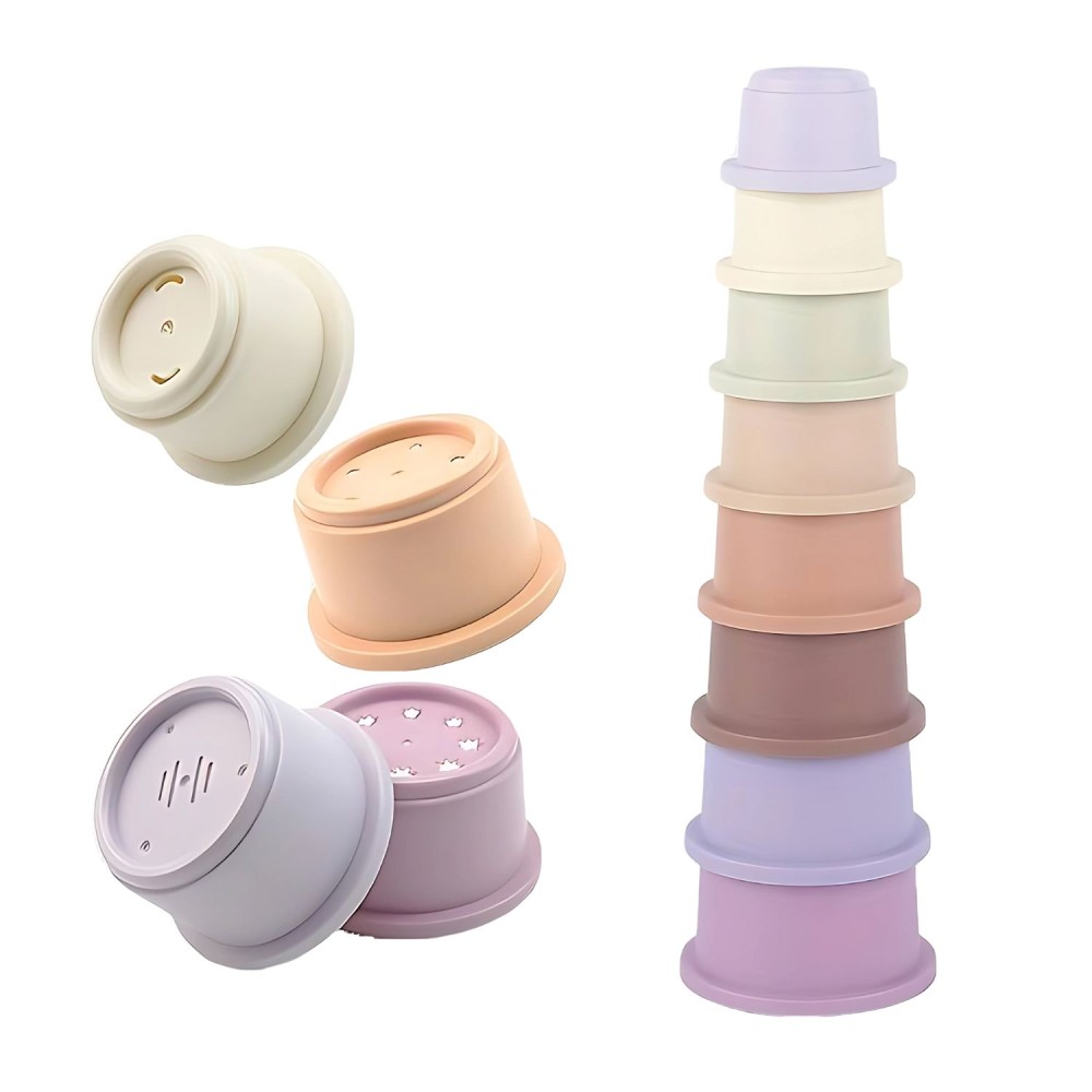 Badespielzeug, stapelbare Becher, Pastell