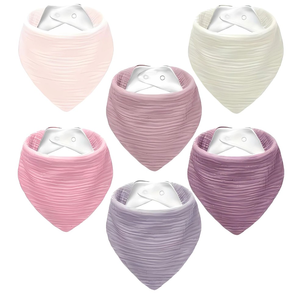 6er-Pack Baby-Dreiecks-Lätzchen aus Musselin- & Frotte-Baumwolle