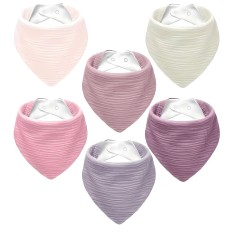 6er-Pack Baby-Dreiecks-Lätzchen aus Musselin- & Frotte-Baumwolle