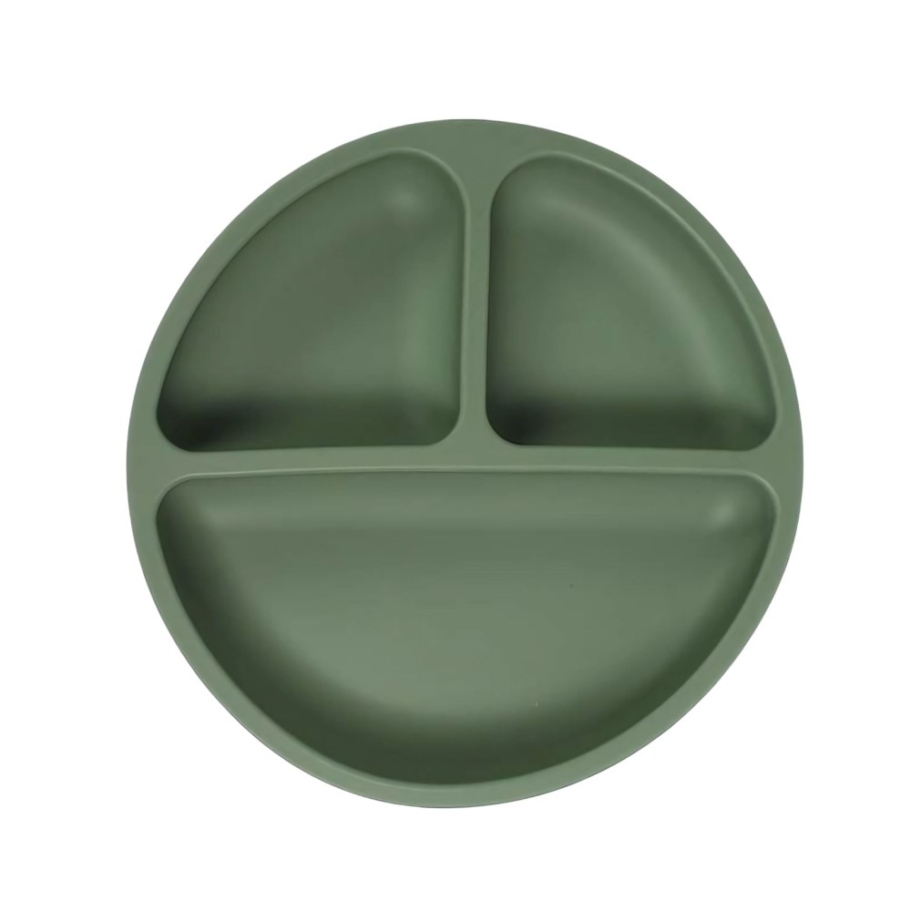 copy of Silikon Teller mit Saugknöpfen, Forest Green