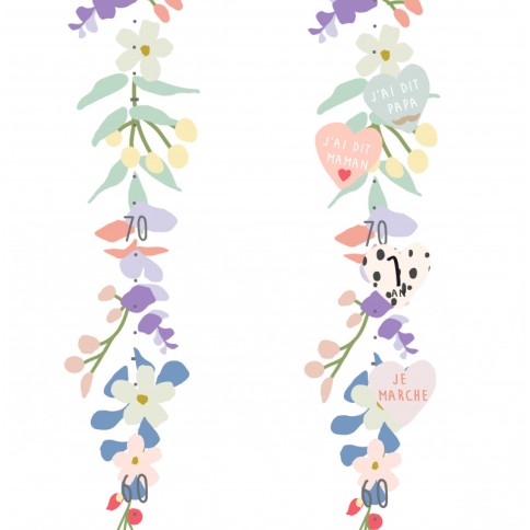 copy of Tresxics textile Wachstumstabelle Wandtattoo 150 cm mit 12 Pfeilen, Lama - Beige