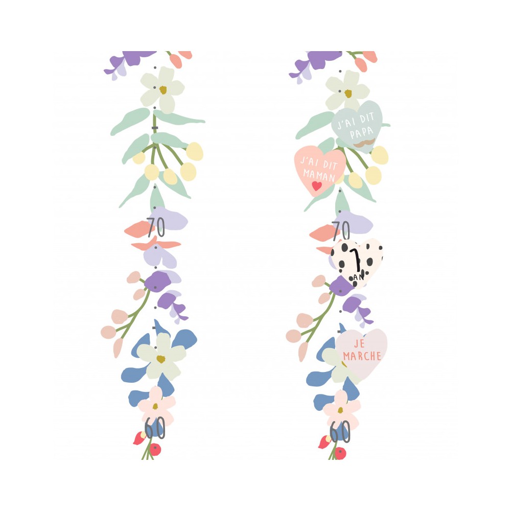 copy of Tresxics textile Wachstumstabelle Wandtattoo 150 cm mit 12 Pfeilen, Lama - Beige