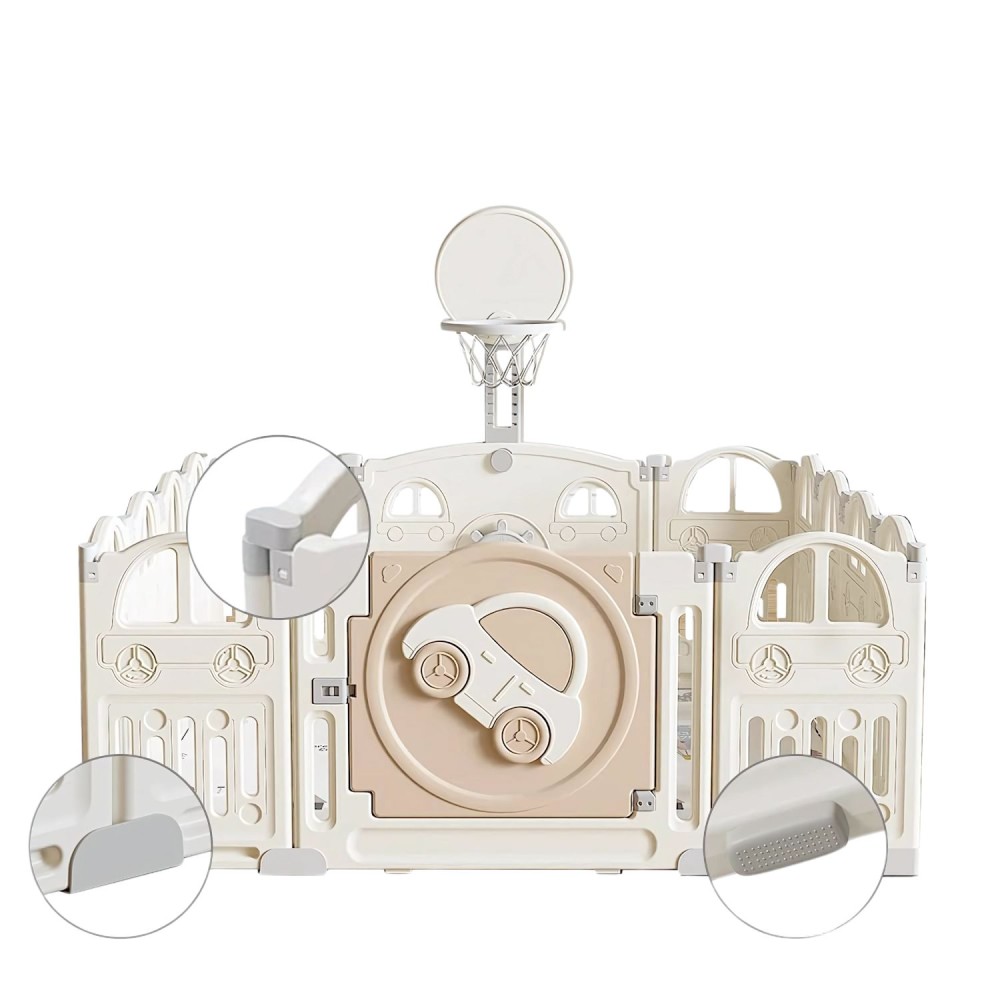 copy of klappbares Laufgitter/ Laufstall & Spielplatz, Beige, 150 x 150 cm