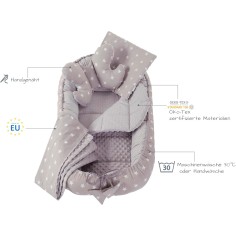 5-teiliges Baby Kuschelnestchen Set, Grau