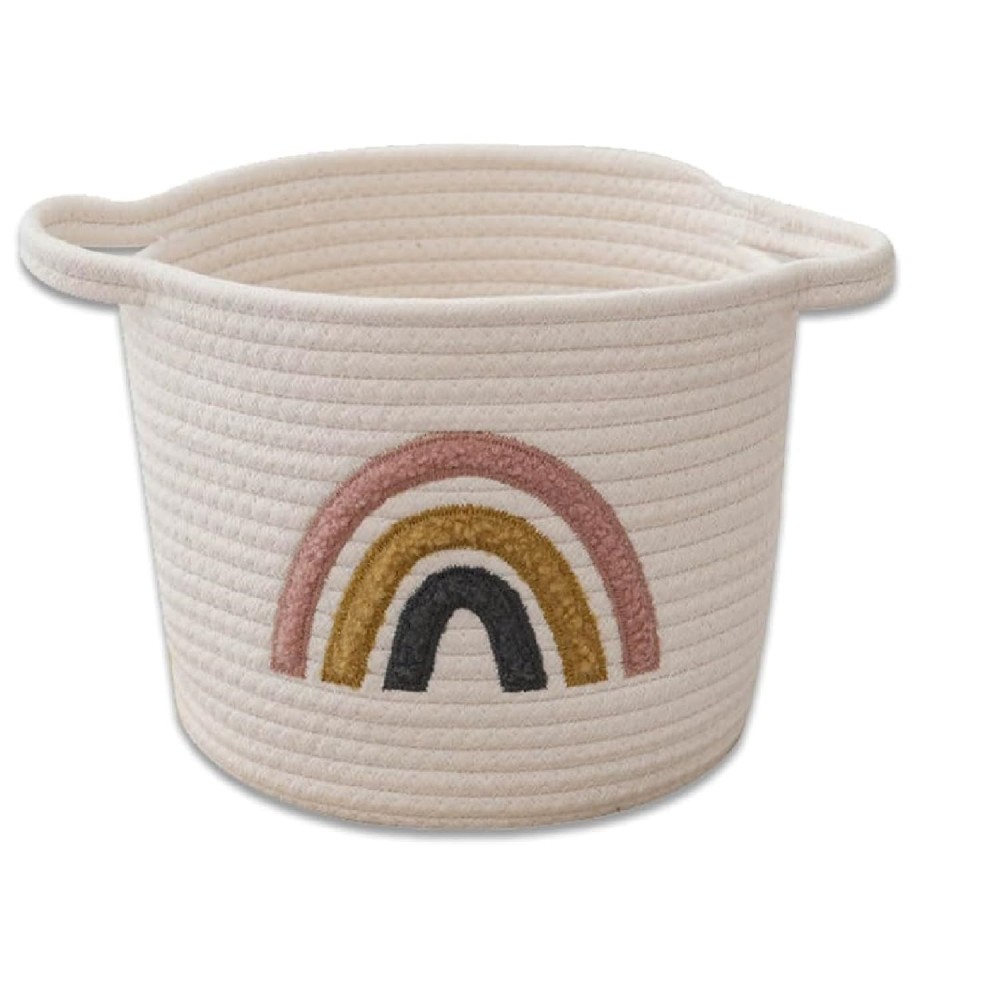 Aufbewahrungskorb aus Baumwolle, Ivory Regenbogen