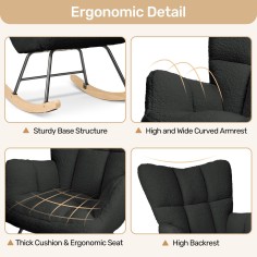 Schaukelstuhl/ Schaukelsessel, Schwarz