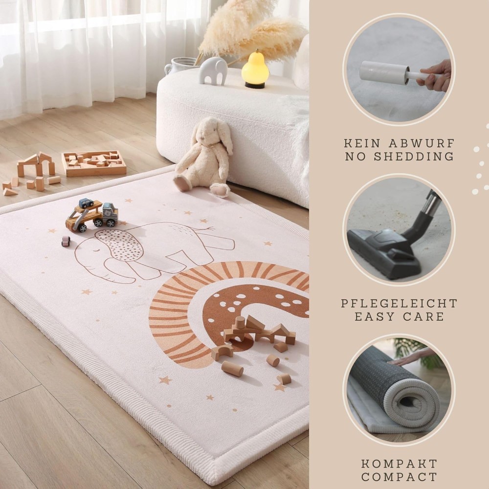 wolkenweiche Baby Spielmatte, 170 x 120 x 2,5 cm, Regenbogen