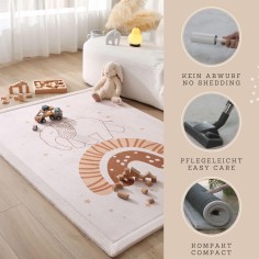 wolkenweiche Baby Spielmatte, 170 x 120 x 2,5 cm, Regenbogen