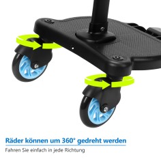 universelles Kinderwagen Mitfahrbrett mit abnehmbaren Sitz, blau