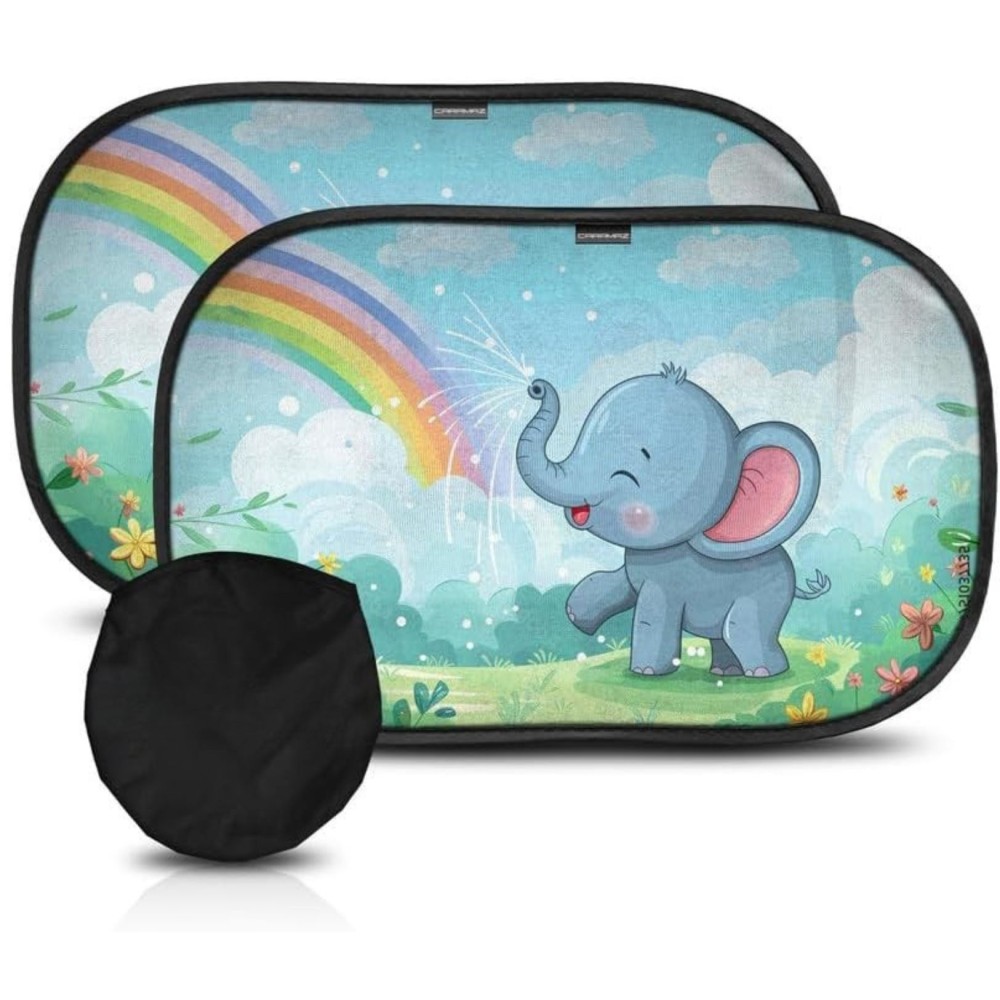 Auto Sonnenblenden, 2 Stück, Regenbogen Elefant