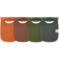 KeaBabies Anzieh-Sabberlätzchen aus Bio-Baumwolle (4er-Pack), Brick