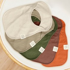 KeaBabies Anzieh-Sabberlätzchen aus Bio-Baumwolle (4er-Pack), Grau