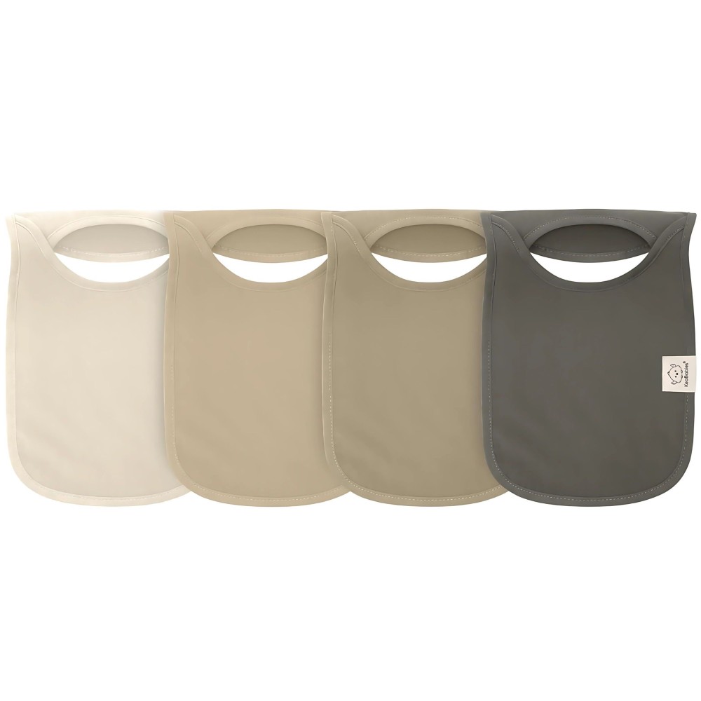 KeaBabies Anzieh-Sabberlätzchen aus Bio-Baumwolle (4er-Pack), Grau