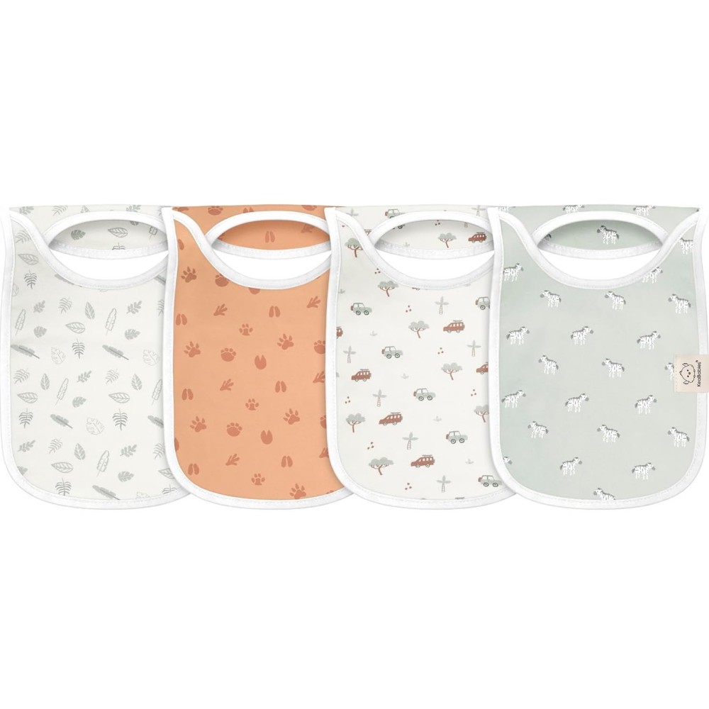 KeaBabies Anzieh-Sabberlätzchen aus Bio-Baumwolle (4er-Pack), Mint