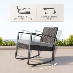 Gartenmöbel Set, zwei Stühle & Tischchen, Blau