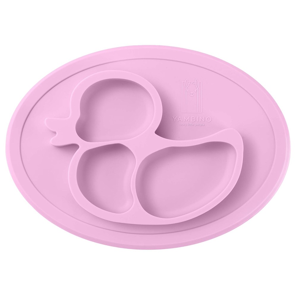 Silikon Rutschfester Baby Silikon Tischset Teller, Ente/ Rosa