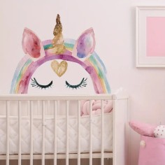 Wandsticker, Einhorn Regenbogen