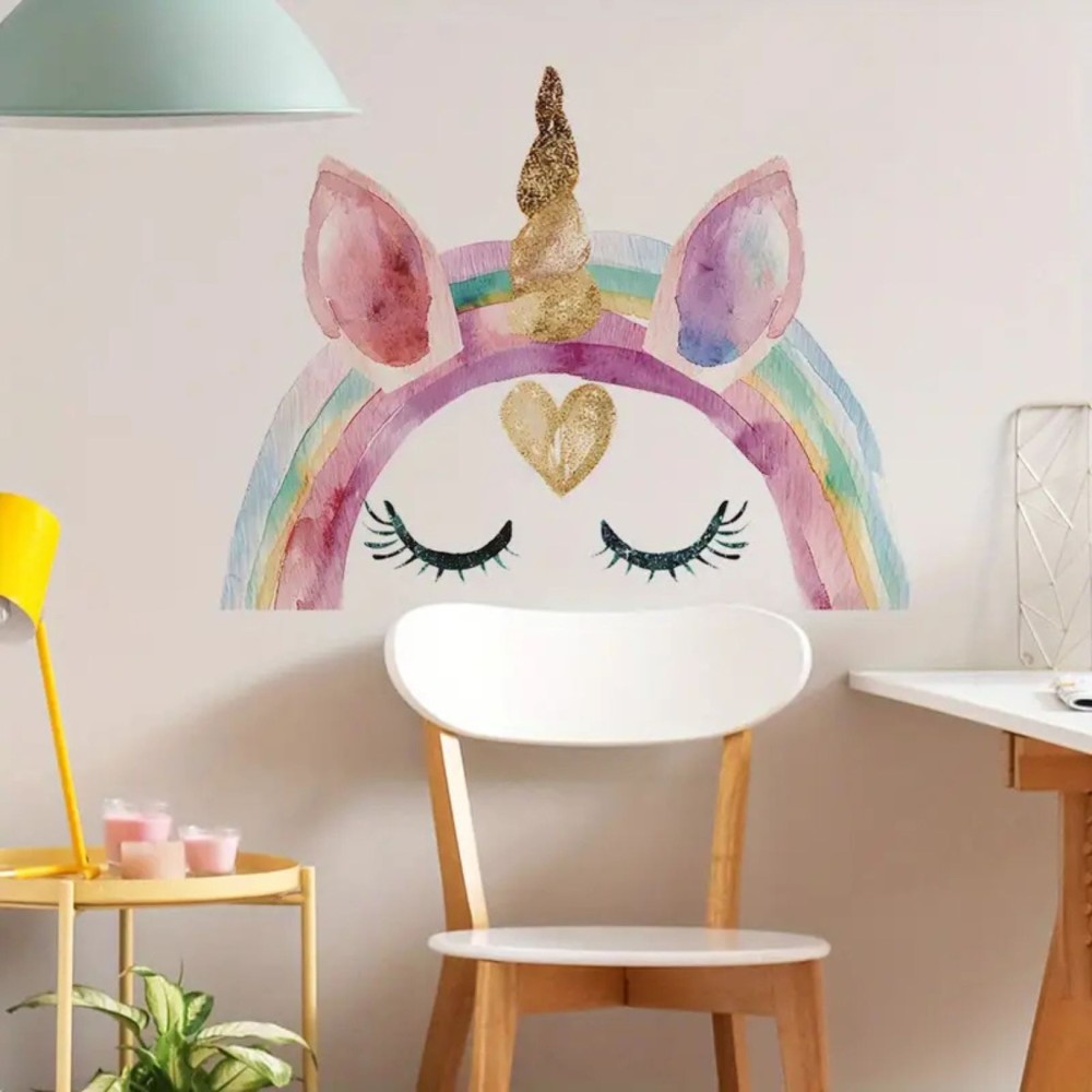 Wandsticker, Einhorn Regenbogen
