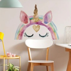 Wandsticker, Einhorn Regenbogen