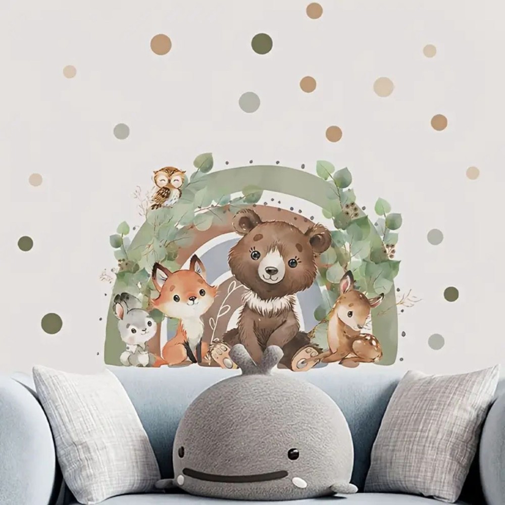 Wandsticker, Wald Regenbogen