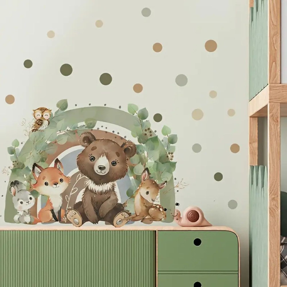 Wandsticker, Wald Regenbogen