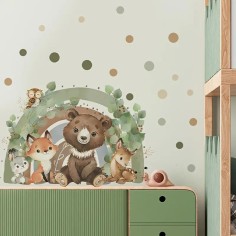 Wandsticker, Wald Regenbogen