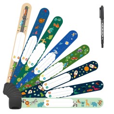 Infoband Set, 8 Stück, Blau/ Grün