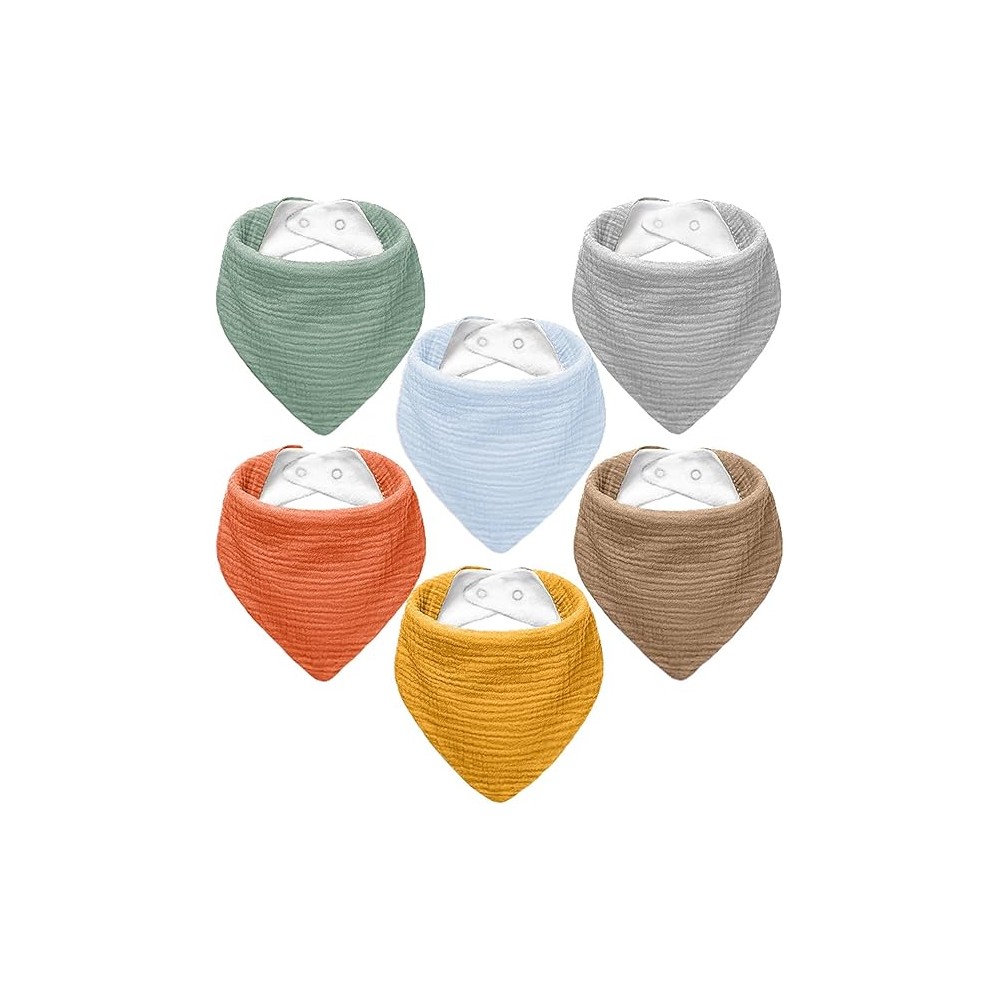 Baby Bandana Halstücher aus Musselin-Baumwolle, 6 Stück - Multi