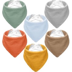 Baby Bandana Halstücher aus Musselin-Baumwolle, 6 Stück - Multi