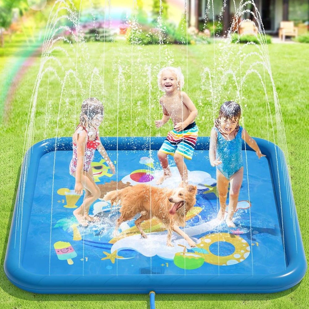Peradix Splash Pad – Sprinkler-Wasserspielmatte 170 cm | Rutschfestes Outdoor-Spielzeug für Kinder