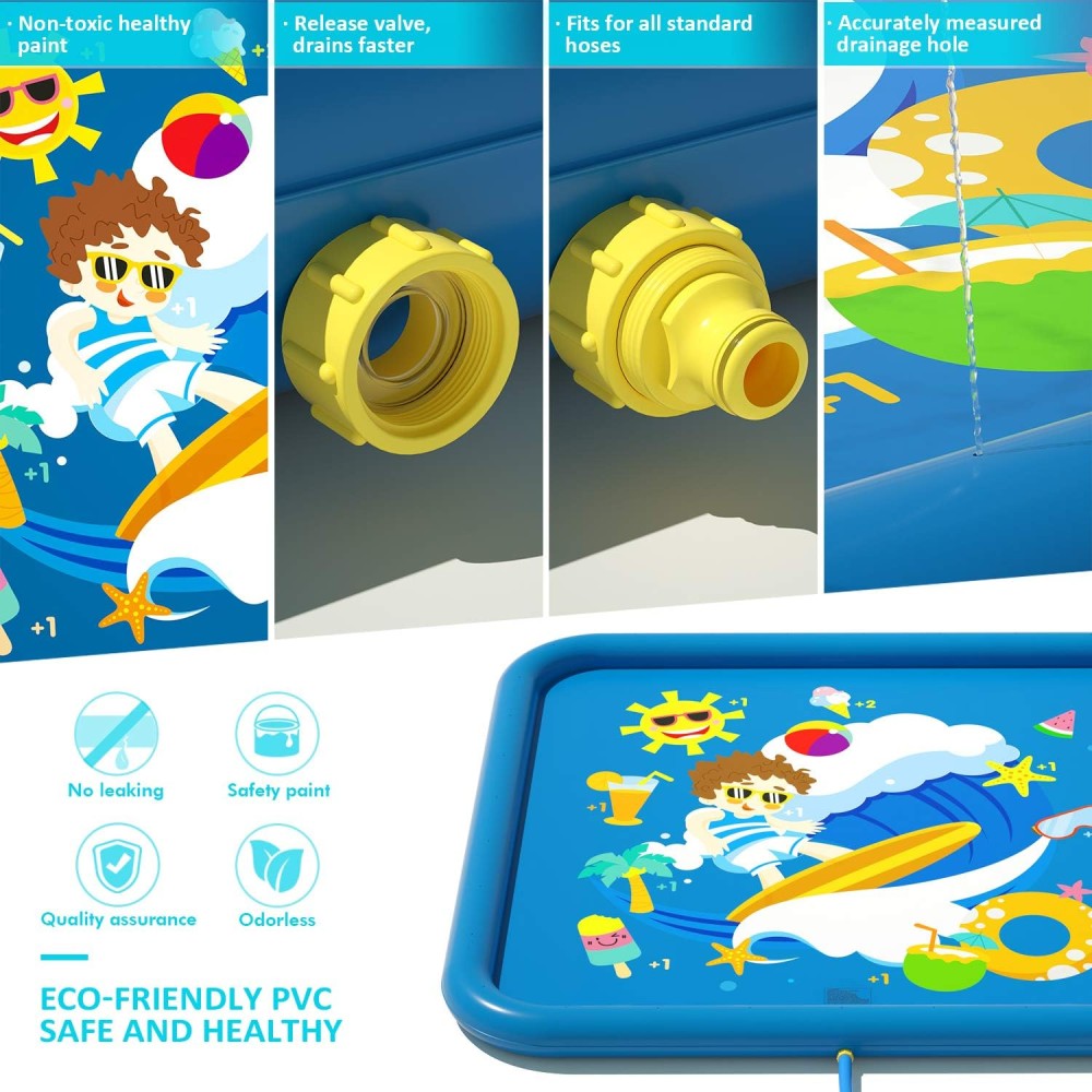 Peradix Splash Pad – Sprinkler-Wasserspielmatte 170 cm | Rutschfestes Outdoor-Spielzeug für Kinder