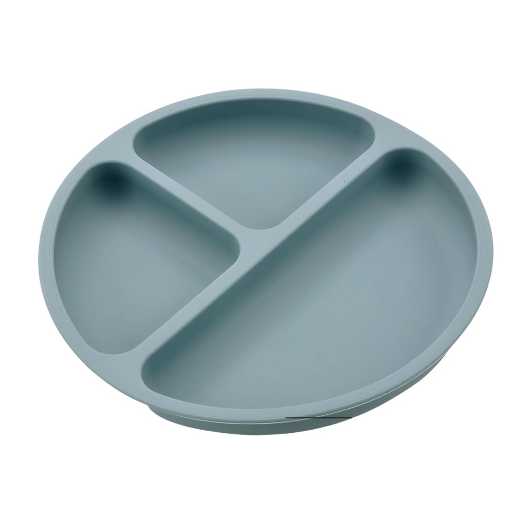 Silikon Teller mit Saugknöpfen, Blau