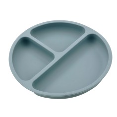 Silikon Teller mit Saugknöpfen, Blau