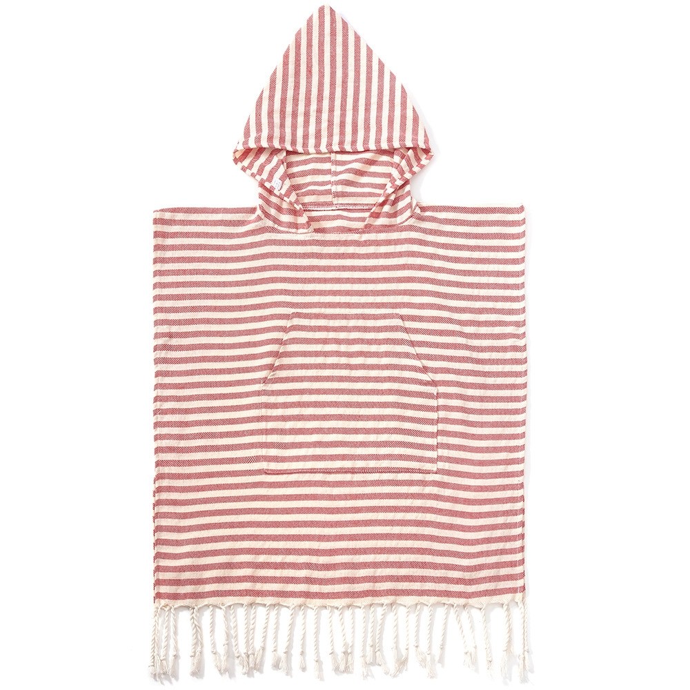 Kinder-Poncho gestreift mit Zotteln