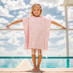 Poncho à rayures pour enfants avec péage