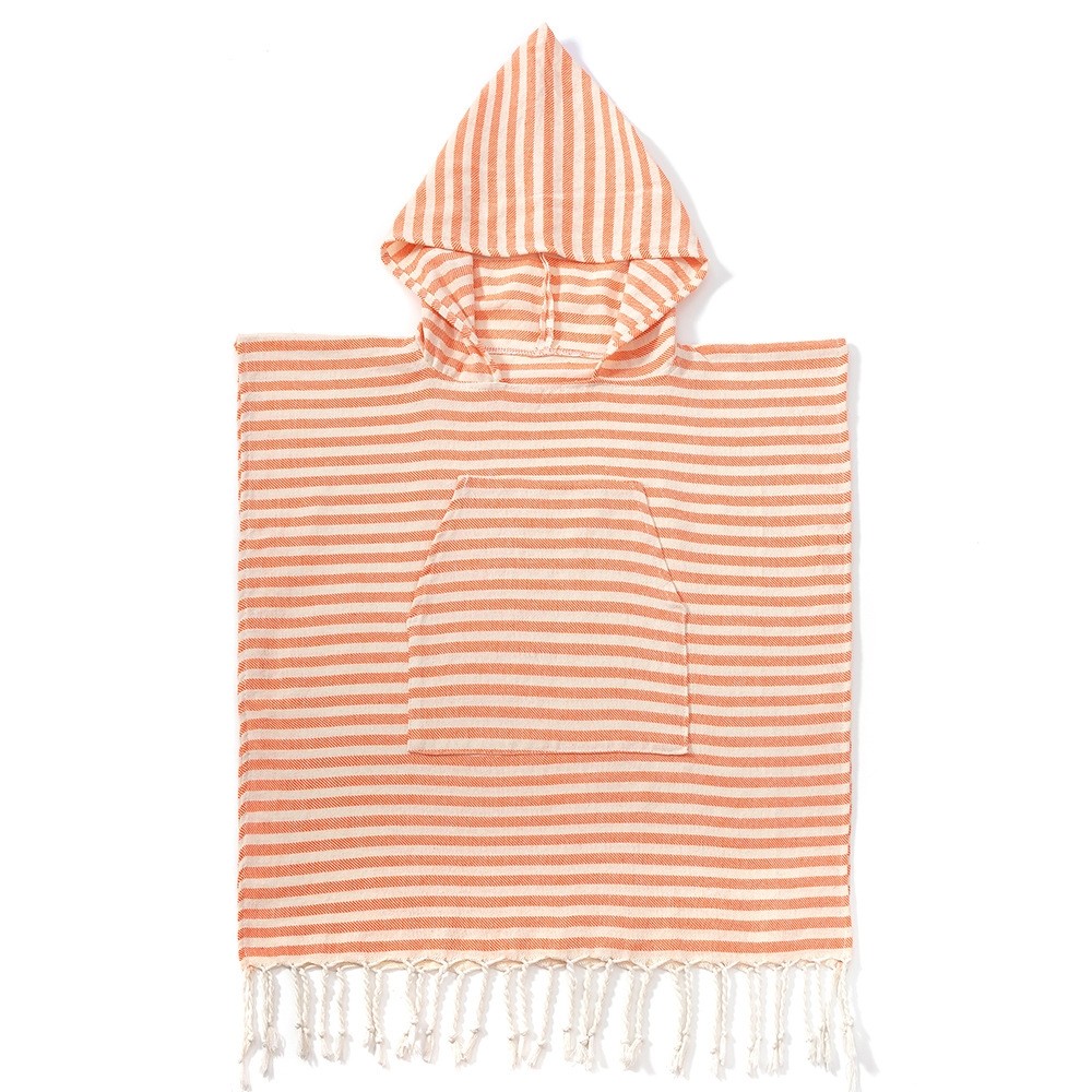 Kinder-Poncho gestreift mit Zotteln