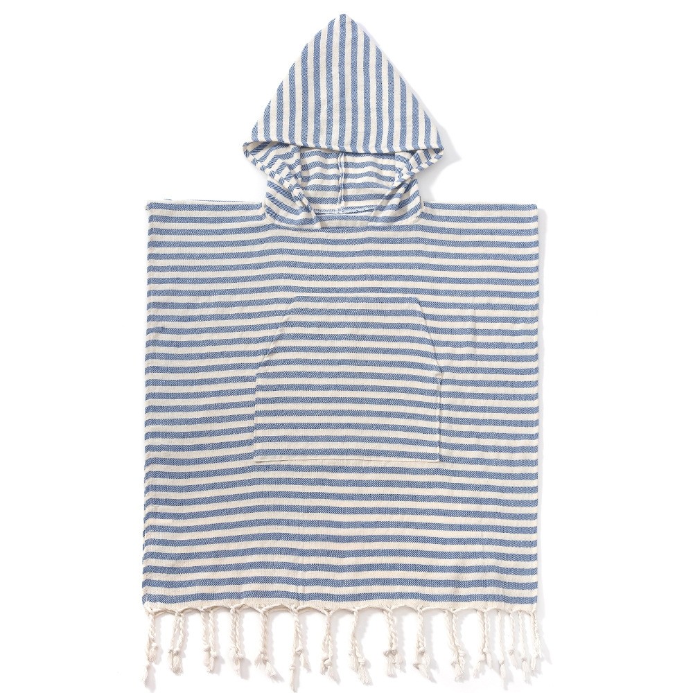 Poncho à rayures pour enfants avec péage