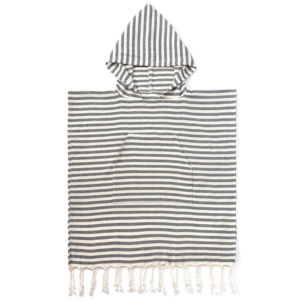 Kinder-Poncho gestreift mit Zotteln